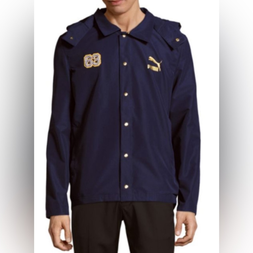 PUMA NWT Navy Windbreaker with Detachable Hook